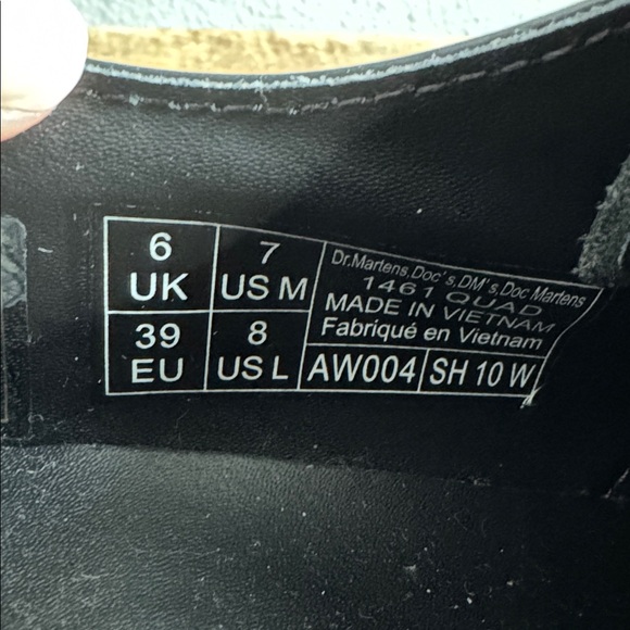 Dr Martin 1461 Smooth Leather Platform Shoes Black size women’s 8 - Picture 7 of 7